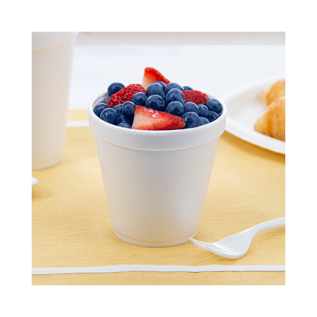 Dart® J Cup® Insulated EPS Foam Food Containers – White, 4 oz to 32 oz