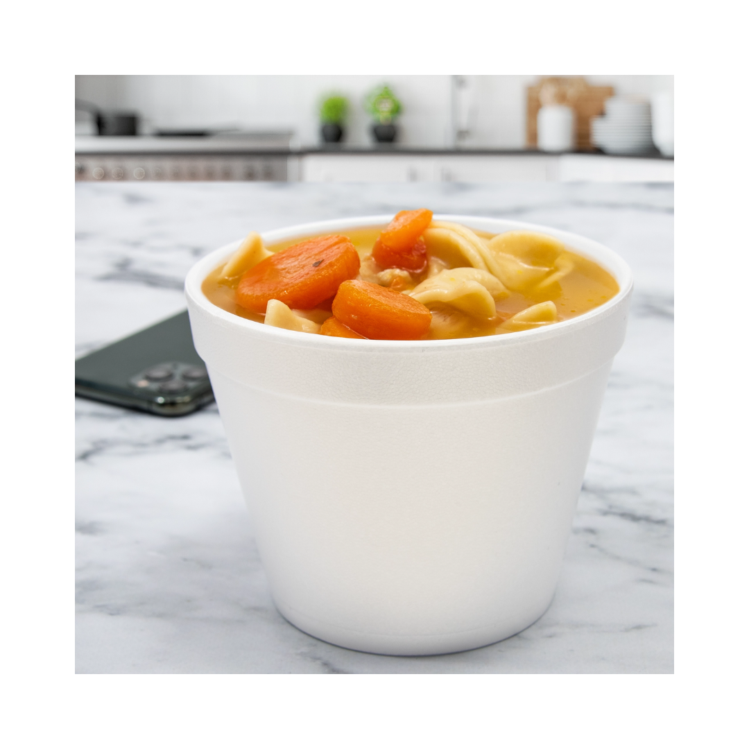 Dart® J Cup® Insulated EPS Foam Food Containers – White, 4 oz to 32 oz