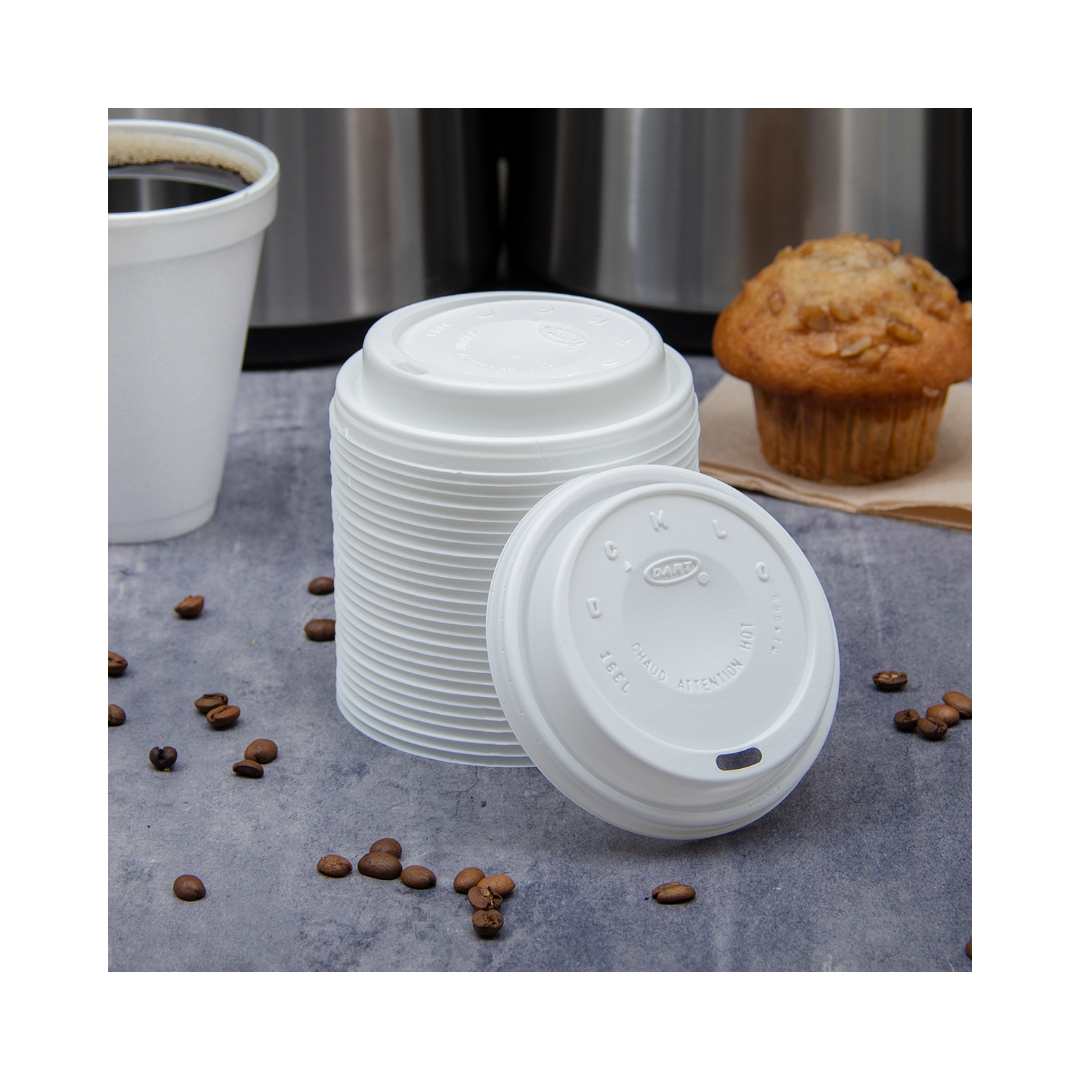 Dart® 12–24 oz HIPS Cappuccino Lid – White