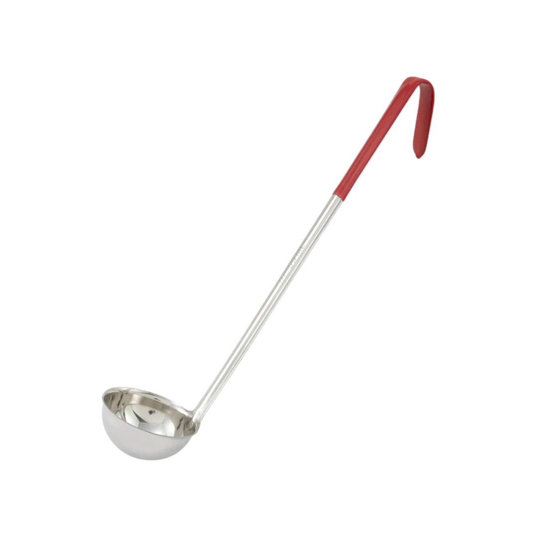 Winco® One-Piece Stainless Steel Ladles – Color-Coded Handles, 2 oz & 4 oz