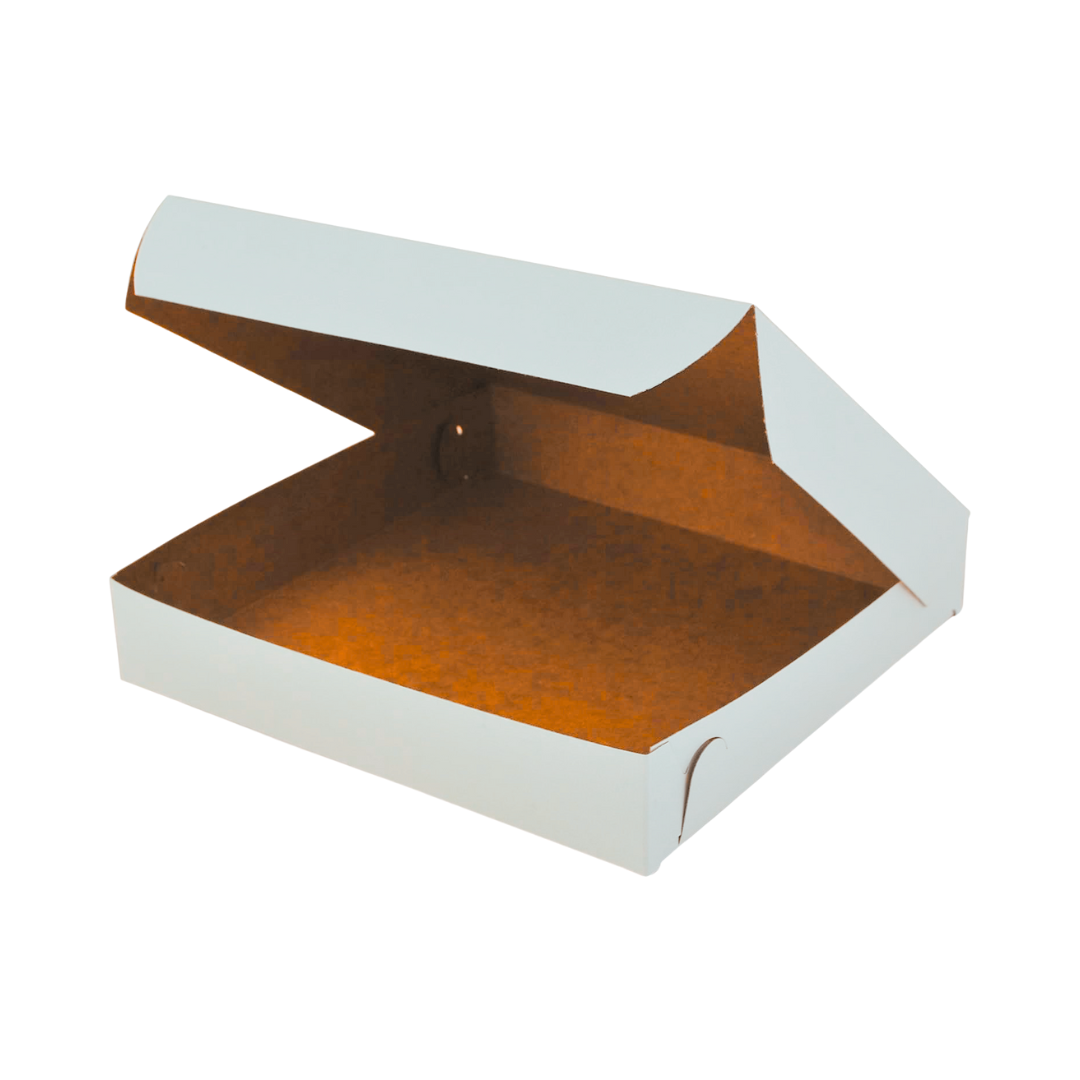 Southern Champion® White Pizza Box – 8" x 8" x 1 1/2", Lock Corner