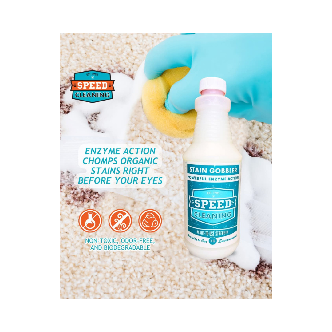 Speed Cleaning™ Stain Gobbler Enzyme Cleaner Concentrate – 16 oz with Mixing Bottle and Sprayer