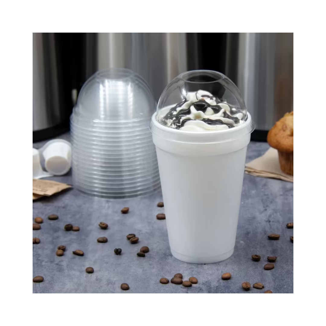 Dart® 12-24 oz. OPS Plastic Dome Lid w/1.5" Hole - Clear