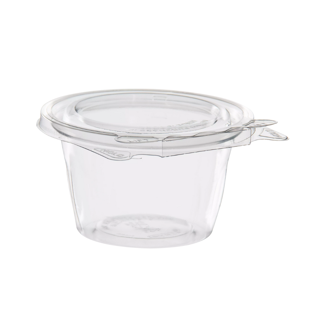 Dart® SafeSeal™ Tamper Resistant Snack Cup w/Flat Lid – 8 oz, Clear