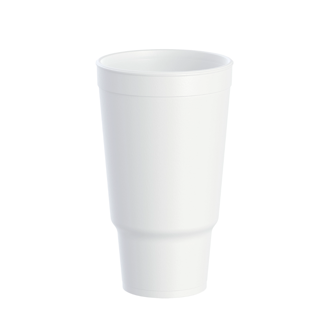 Dart® J Cup® EPS Insulated Pedestal Foam Cups – 32 oz & 44 oz, White