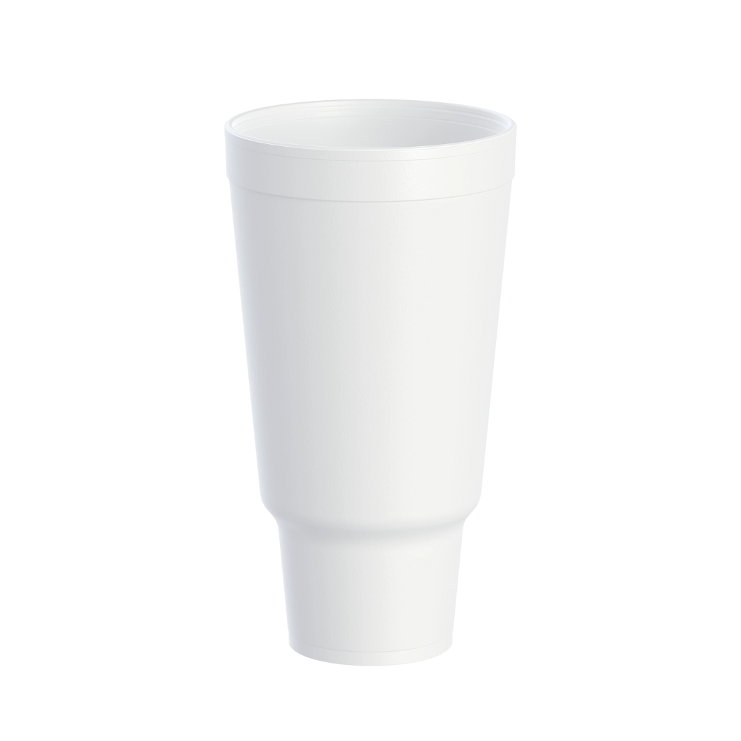 Dart® J Cup® EPS Insulated Pedestal Foam Cups – 32 oz & 44 oz, White