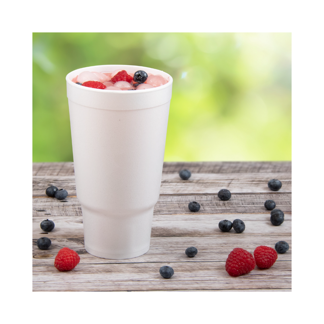 Dart® J Cup® EPS Insulated Pedestal Foam Cups – 32 oz & 44 oz, White
