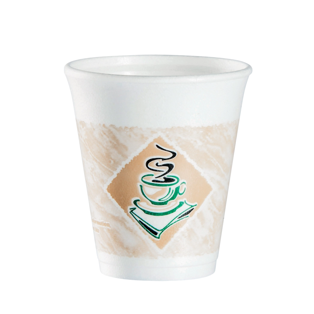 Dart® Café G® ThermoGlaze® EPS Insulated Foam Cups – 4 oz to 24 oz, Red & Green