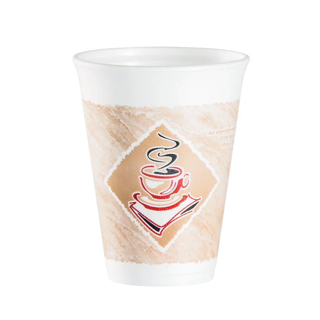 Dart® Café G® ThermoGlaze® EPS Insulated Foam Cups – 4 oz to 24 oz, Red & Green