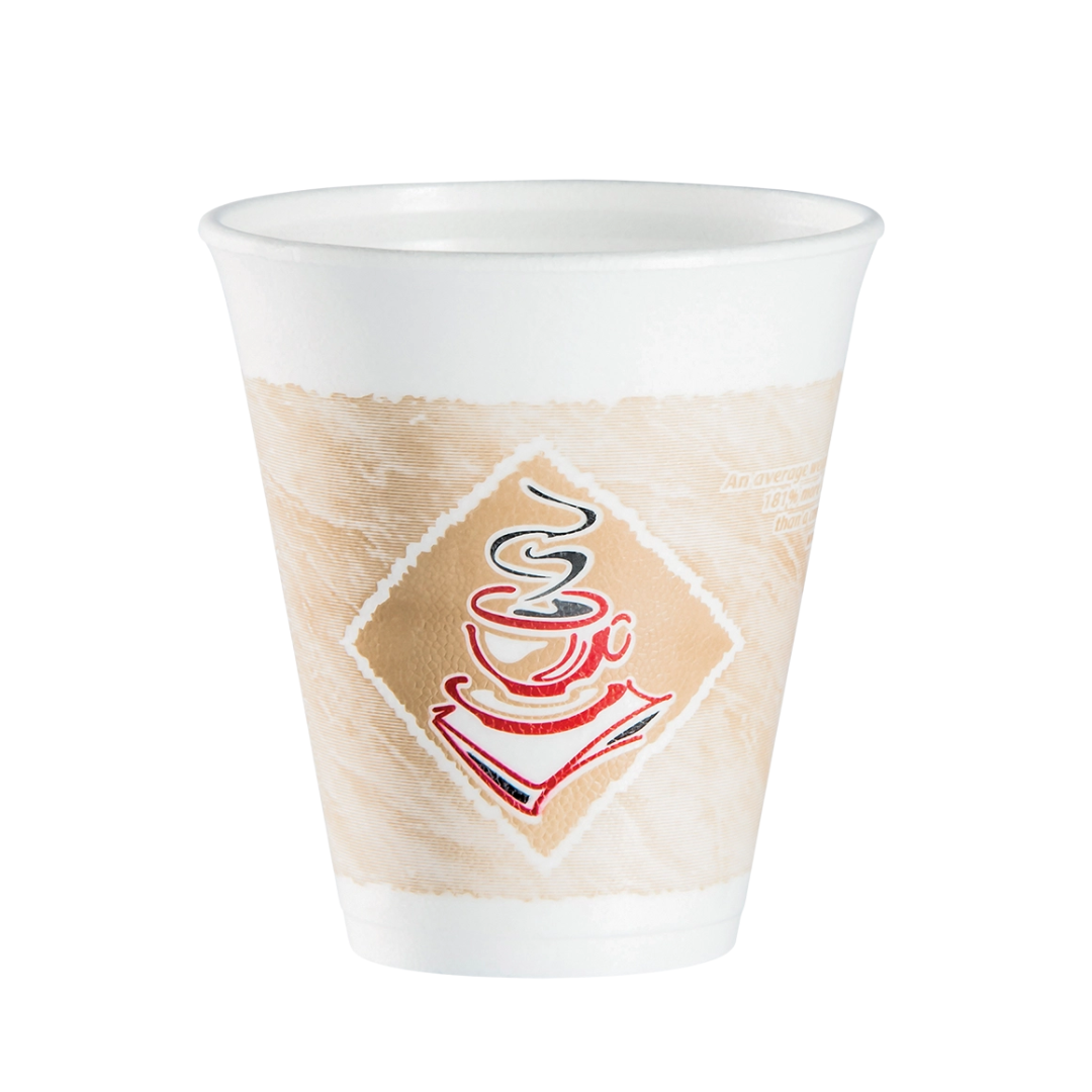 Dart® Café G® ThermoGlaze® EPS Insulated Foam Cups – 4 oz to 24 oz, Red & Green