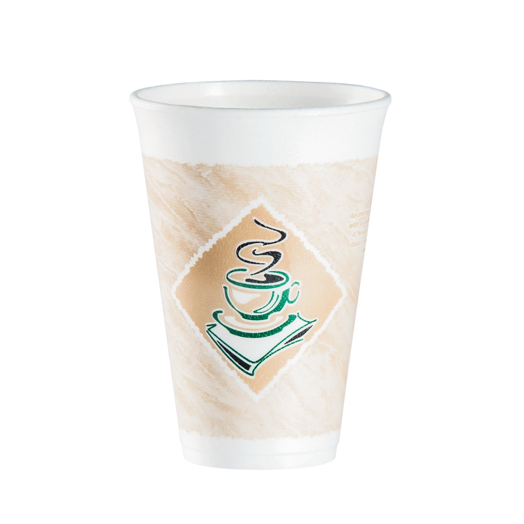 Dart® Café G® ThermoGlaze® EPS Insulated Foam Cups – 4 oz to 24 oz, Red & Green