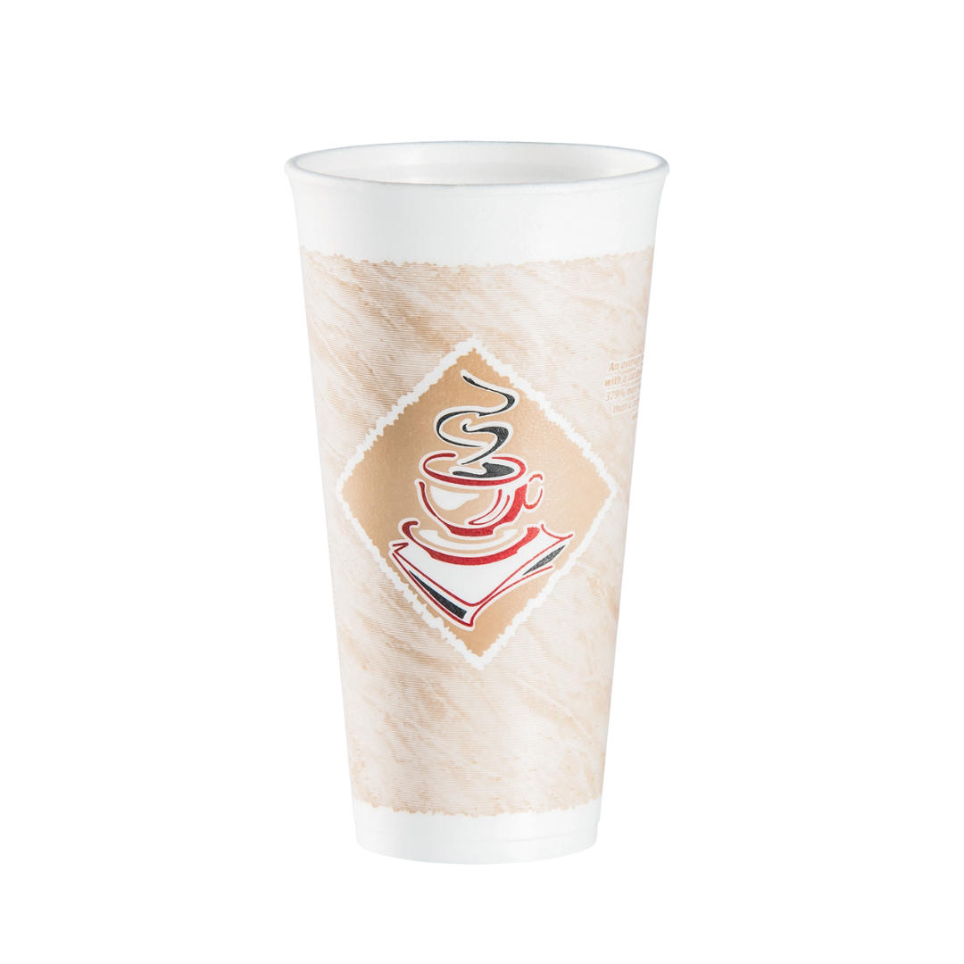 Dart® Café G® ThermoGlaze® EPS Insulated Foam Cups – 4 oz to 24 oz, Red & Green