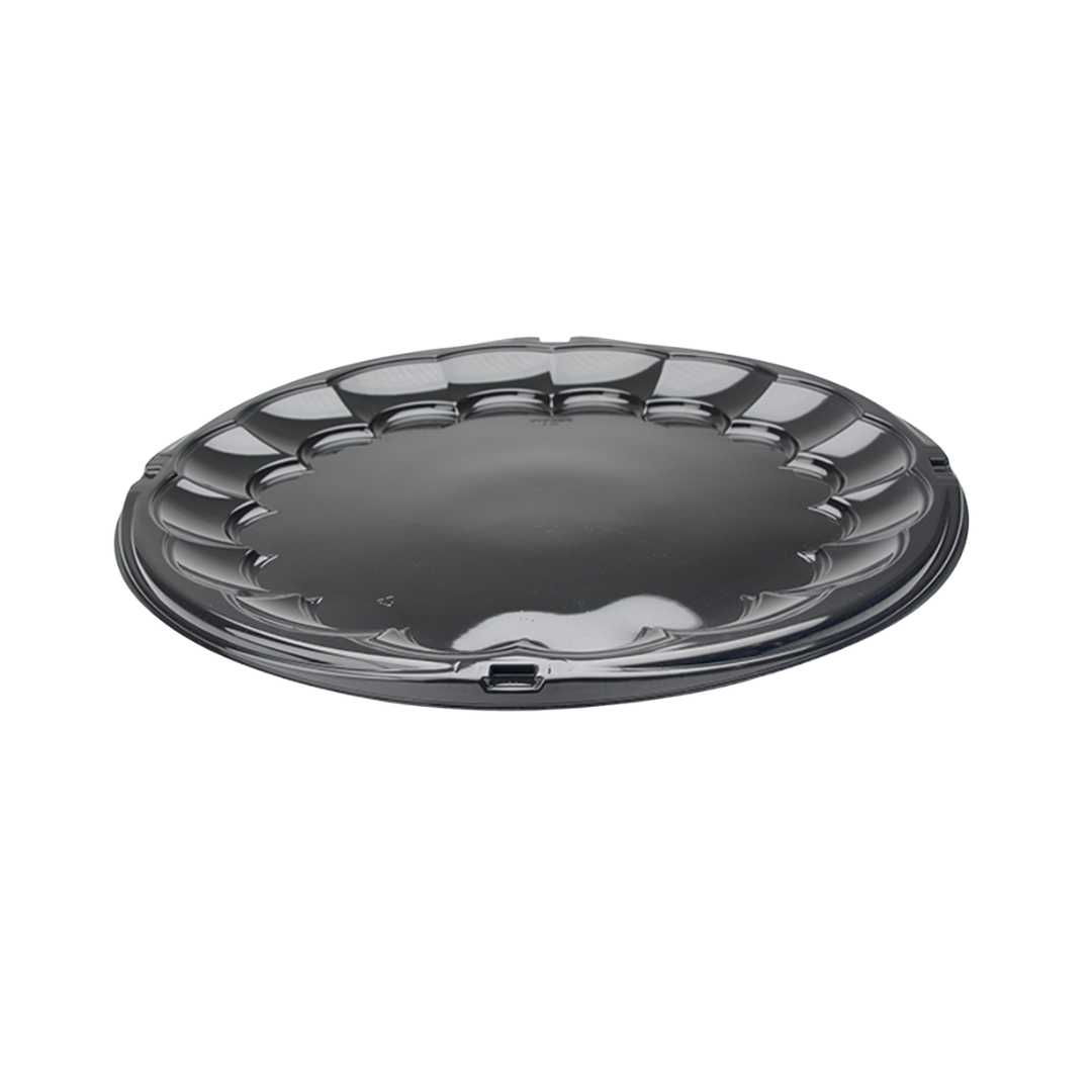 Pactiv SmartLock® Caterware® Flat Trays & Dome Lids – Black & Clear, 12", 16" & 18"