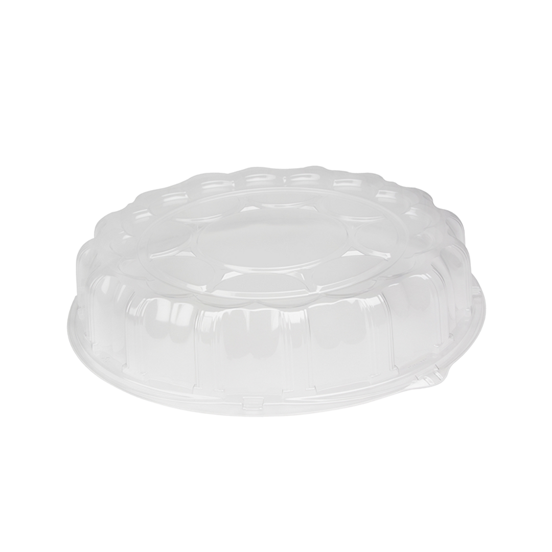 Pactiv SmartLock® Caterware® Flat Trays & Dome Lids – Black & Clear, 12", 16" & 18"
