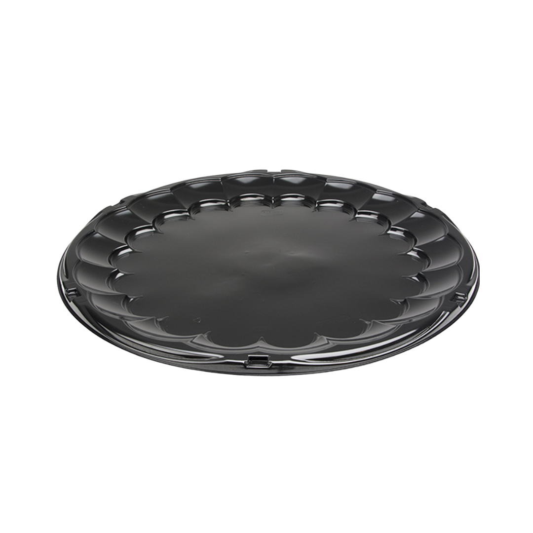 Pactiv SmartLock® Caterware® Flat Trays & Dome Lids – Black & Clear, 12", 16" & 18"