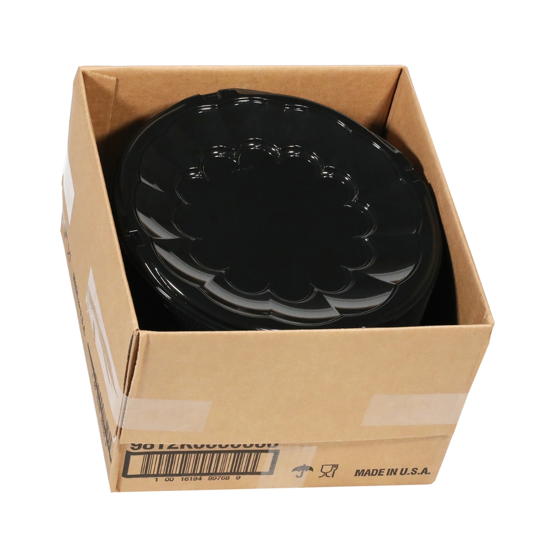 Pactiv SmartLock® Caterware® Flat Trays & Dome Lids – Black & Clear, 12", 16" & 18"