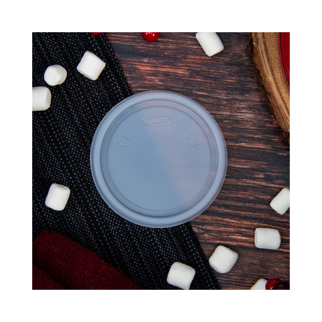 Dart® 6 oz. HIPS Plastic Non-Vented Lid – Translucent