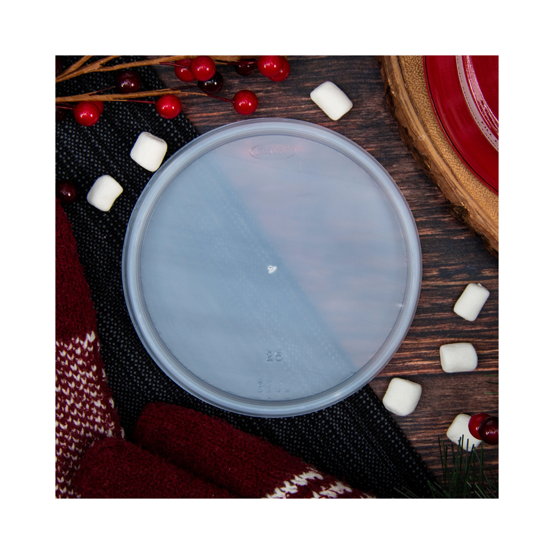 Dart® HIPS Vented Lid For 32 oz. Foam Cups & Containers - Translucent