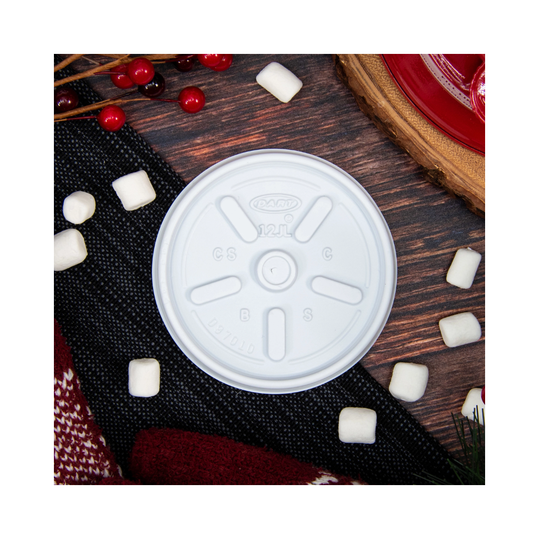 Dart® Vented Lid For 6/8/12 oz. Foam Cups & Containers – White