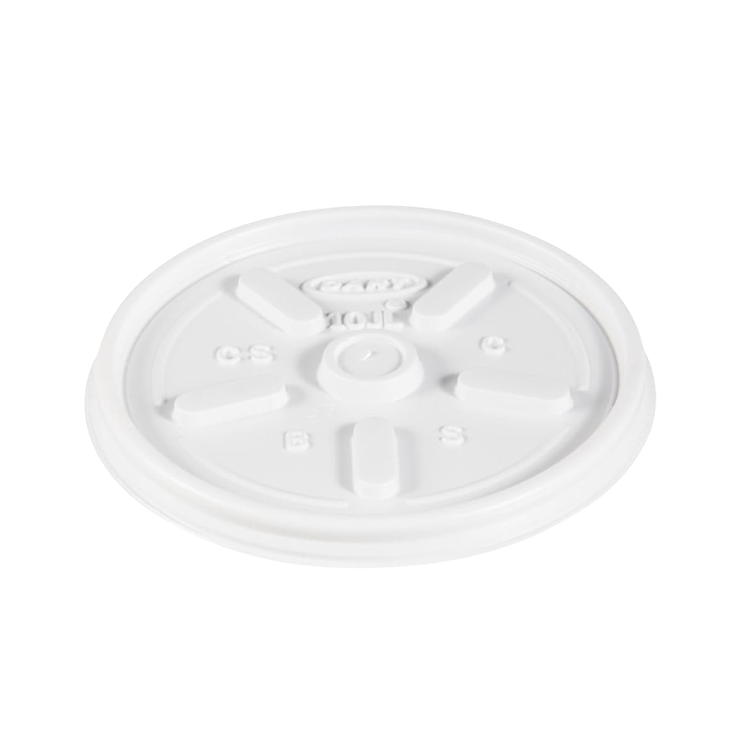 Dart® Vented Lid For 10 oz. Foam Cups – White