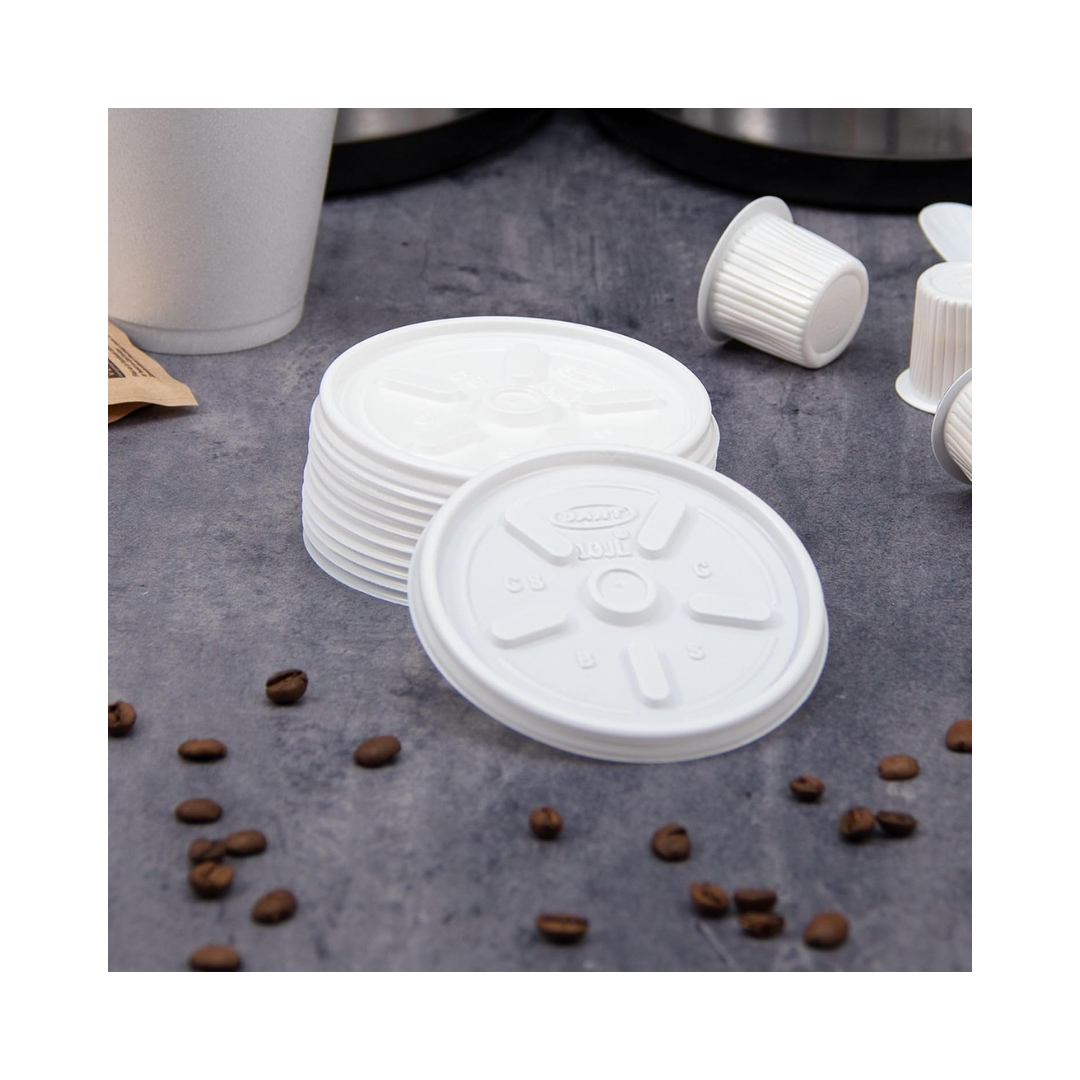 Dart® Vented Lid For 10 oz. Foam Cups – White