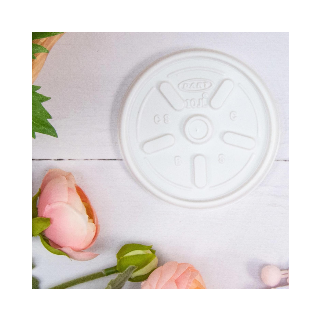 Dart® Vented Lid For 10 oz. Foam Cups – White