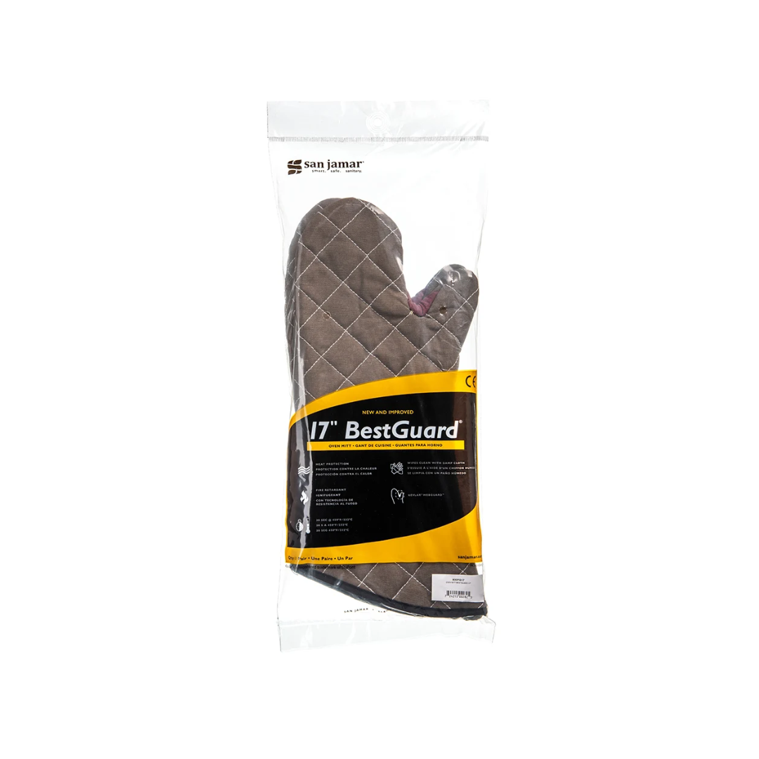 BVT BestGuard™ Oven Mitts – 17", Black & Tan