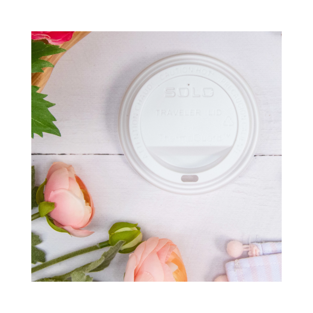 Solo® Traveler® Lid For 12–24 oz. ThermoGuard™ Hot Cups – White