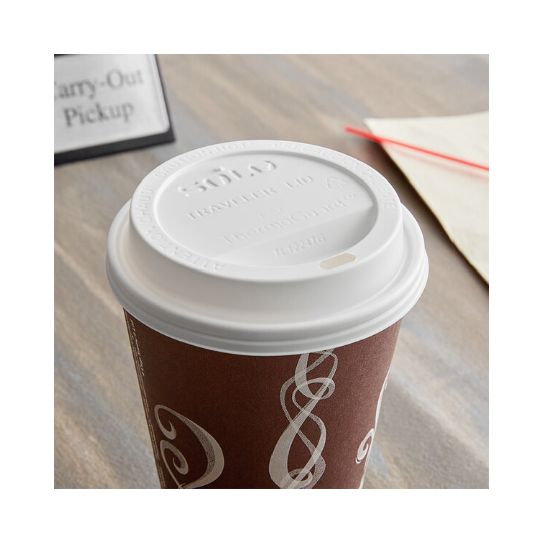 Solo® Traveler® Lid For 12–24 oz. ThermoGuard™ Hot Cups – White