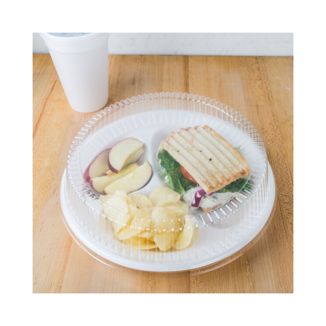 Dart® Concorde® XPS Non-Laminated Foam Plates – White, 6" to 10¼", Standard & 3-Compartment