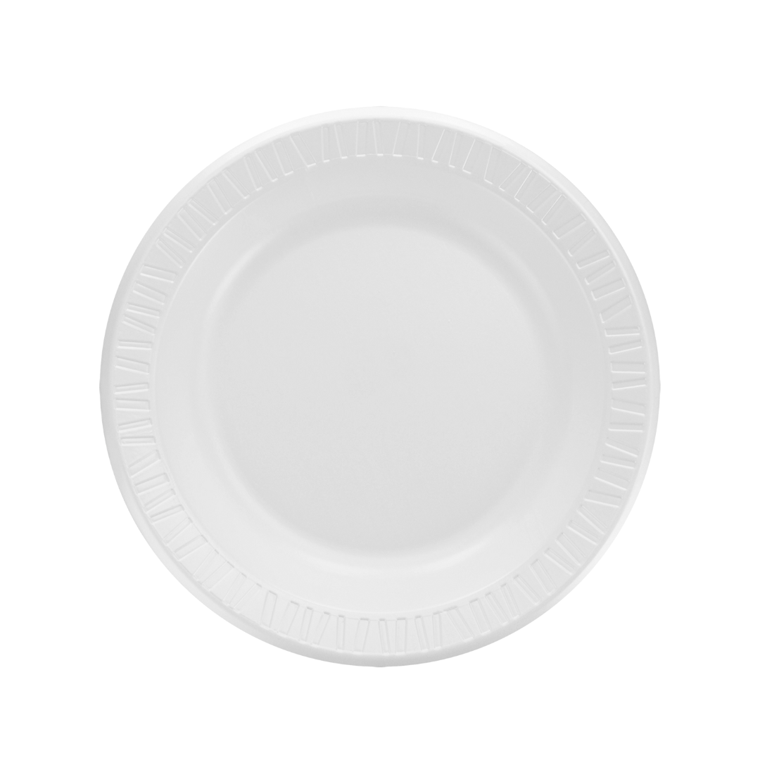 Dart® Concorde® XPS Non-Laminated Foam Plates – White, 6" to 10¼", Standard & 3-Compartment