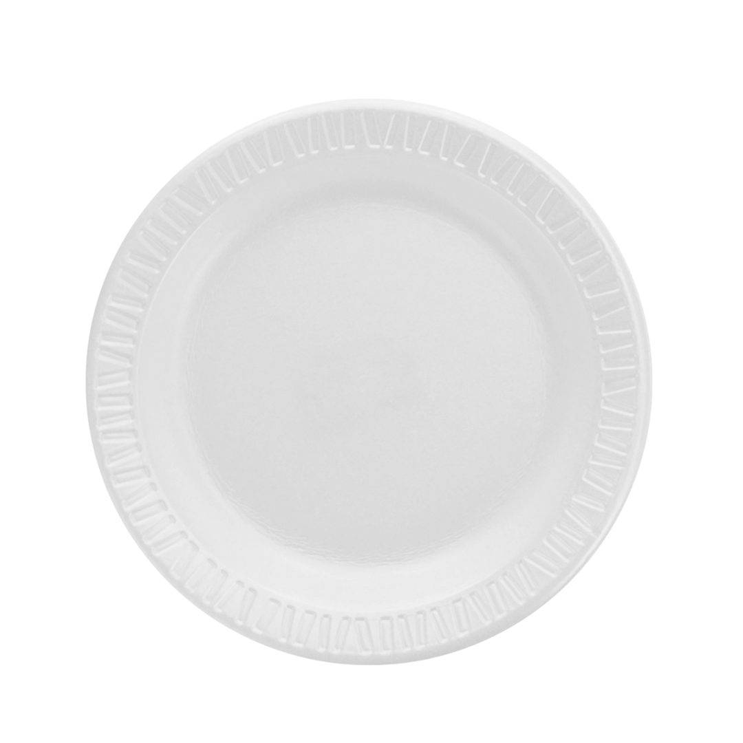 Dart® Quiet Classic® Laminated Foam Plates – White, 6" to 10¼", Standard & 3-Compartment