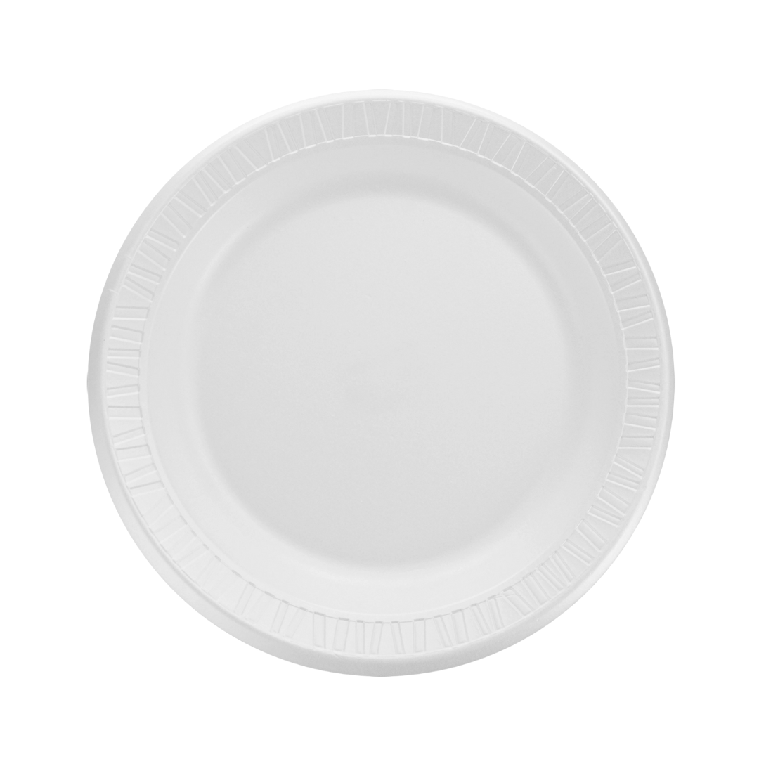 Dart® Quiet Classic® Laminated Foam Plates – White, 6" to 10¼", Standard & 3-Compartment