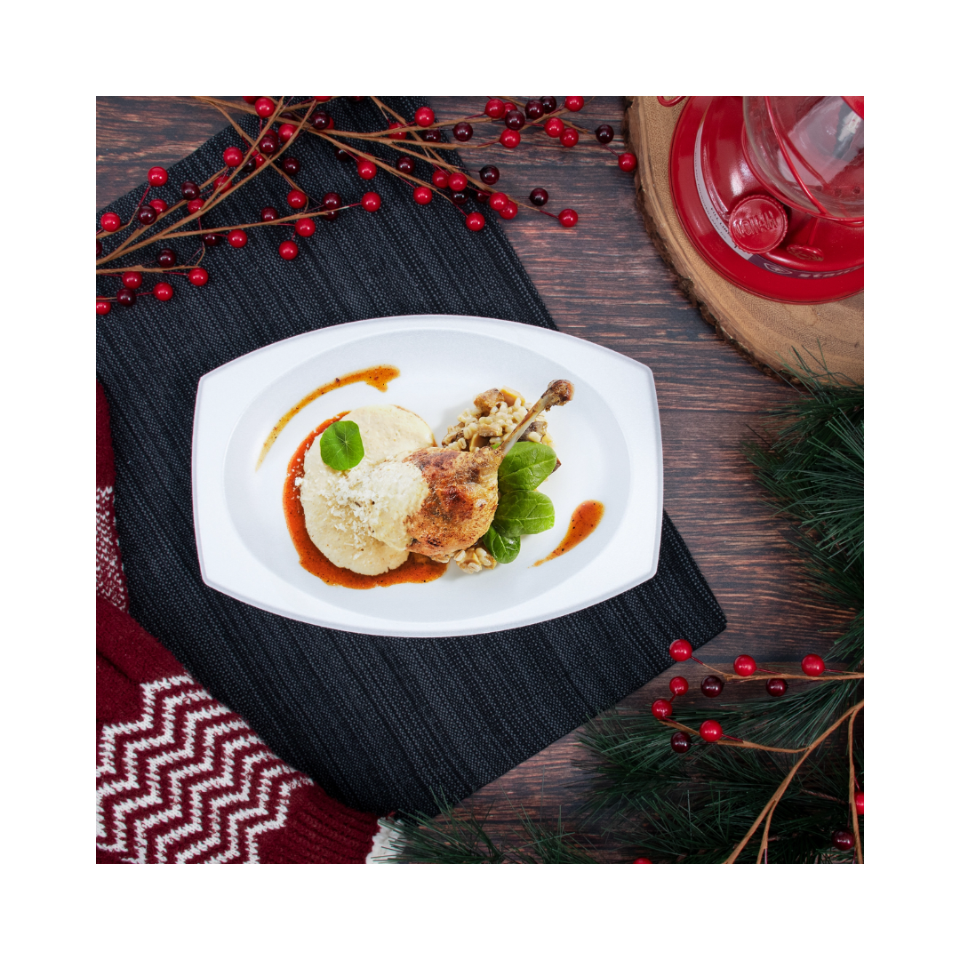 Dart® Quiet Classic® Laminated Foam Platter – 9.8" x 6.7", White