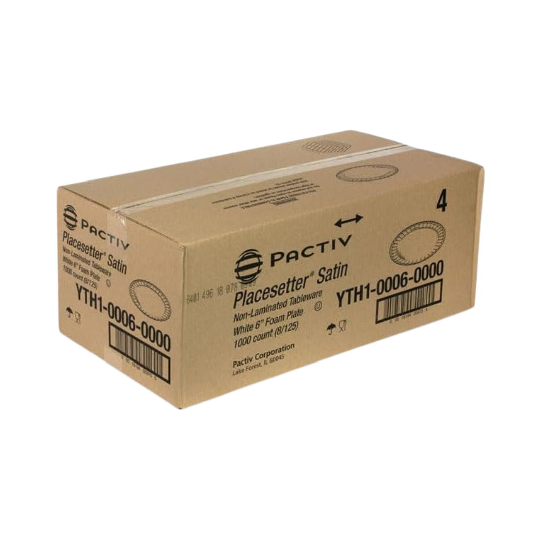 Pactiv Placesetter® Non-Laminated Foam Plates – 6", White