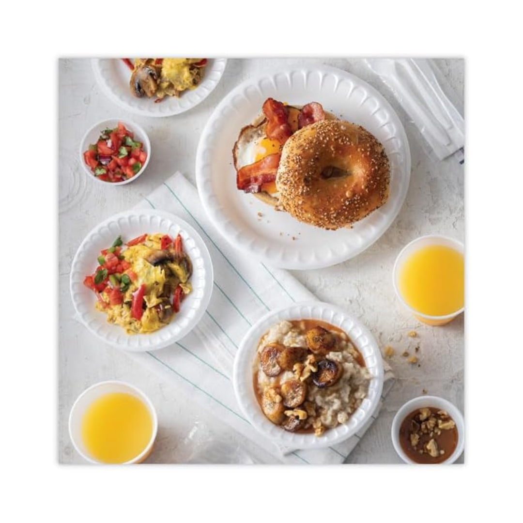 Pactiv Placesetter® Non-Laminated Foam Plates – 6", White