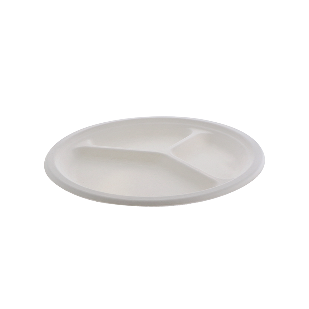 Pactiv EarthChoice® Molded Fiber Plates – 6" & 10" - 3-Compartment