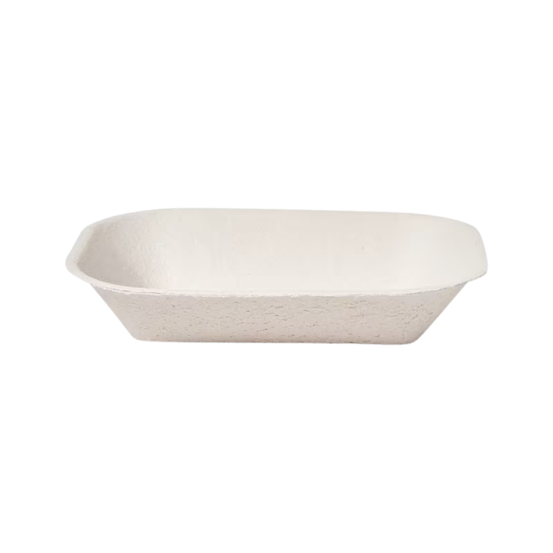 Huhtamaki® Savaday® No. 300 Molded Fiber Tray – 7" × 9" × 2¼", Compostable
