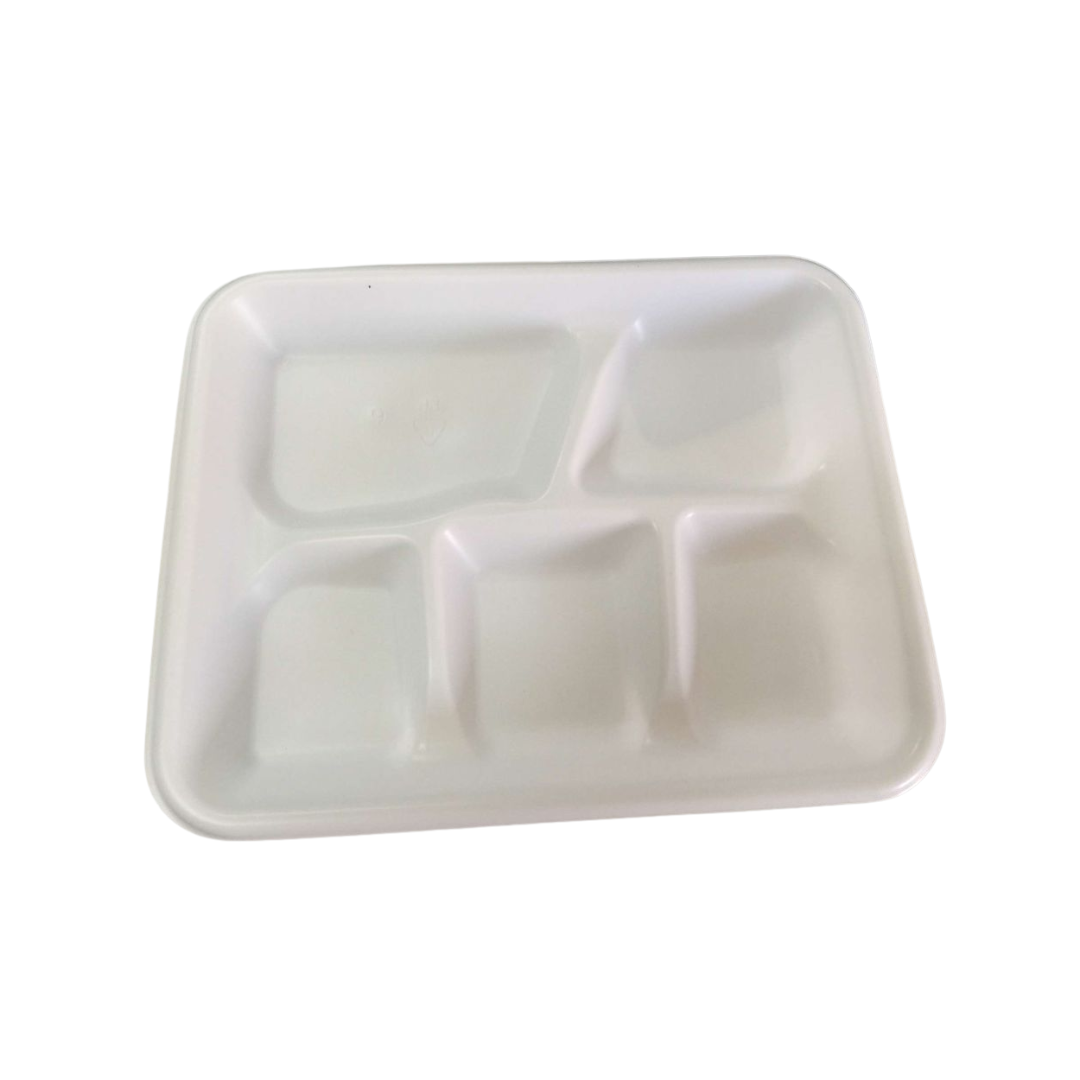 Empress™ 5 Compartment White School Tray