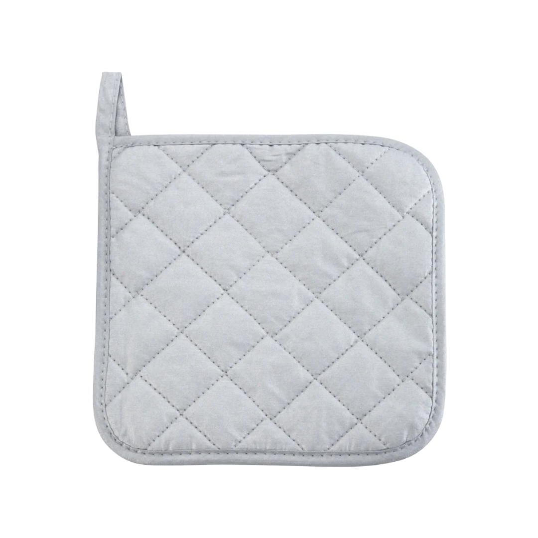 Winco® Fire Retardant/Terrycloth Pot Holder – 8" x 8", Green & Gray