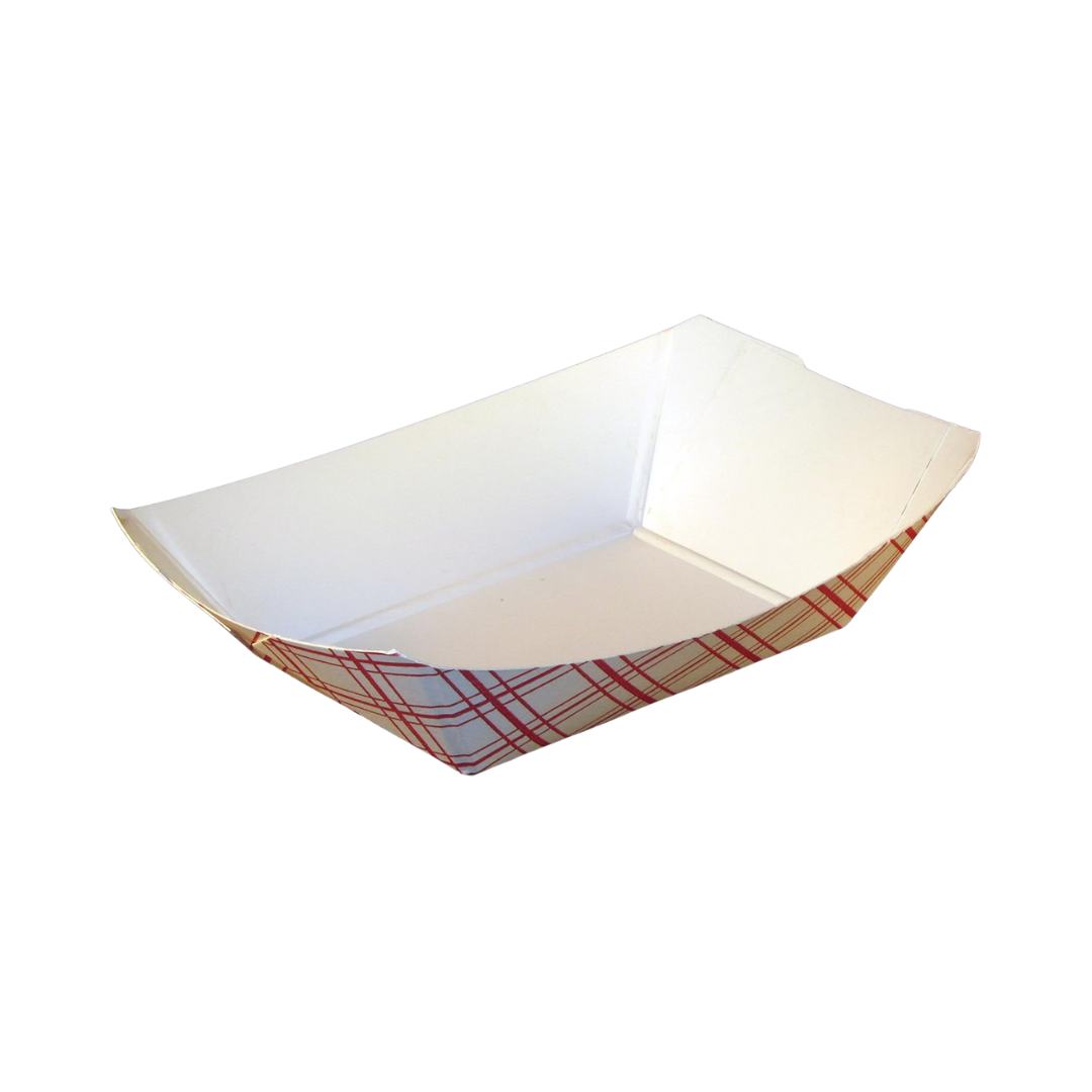 SQP® Food Trays – Red Plaid Pattern, Sizes #25 to #500