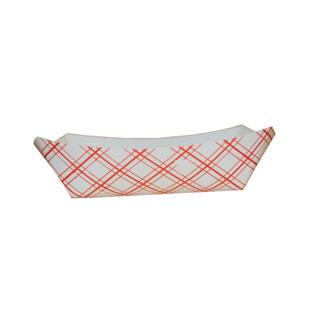 SQP® Food Trays – Red Plaid Pattern, Sizes #25 to #500