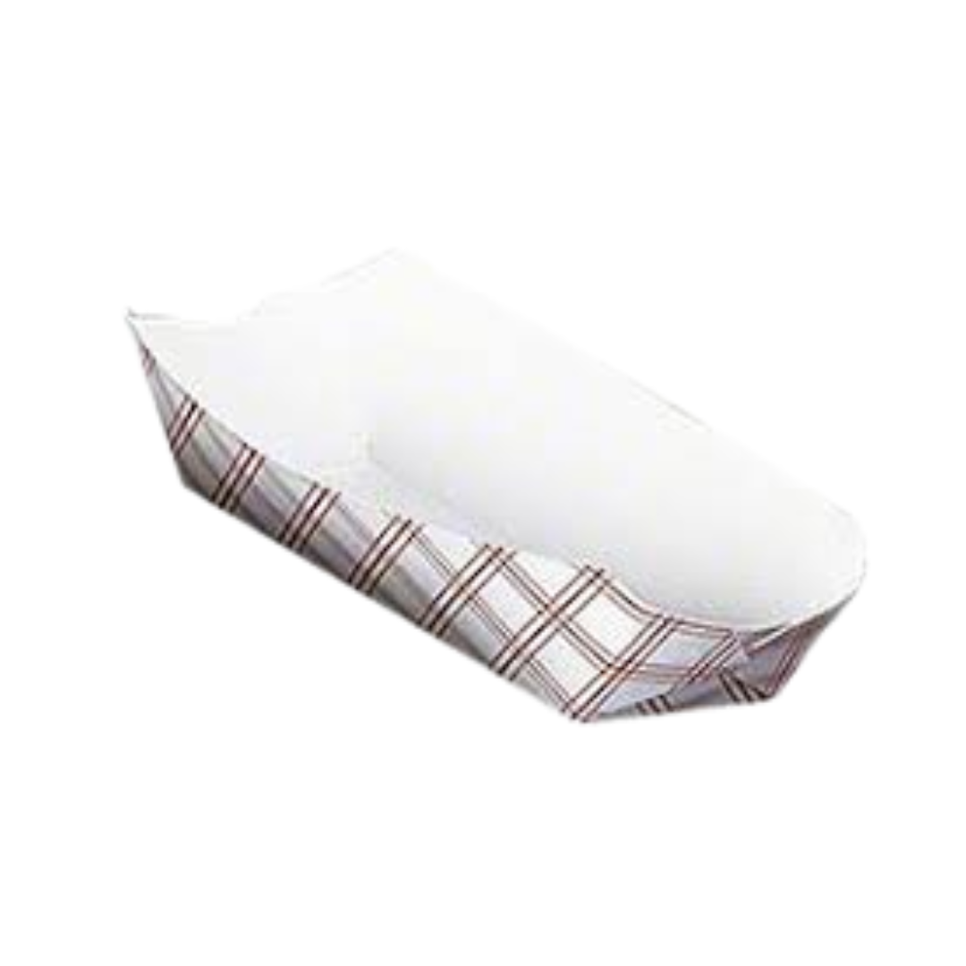 SQP® Food Trays – Red Plaid Pattern, Sizes #25 to #500