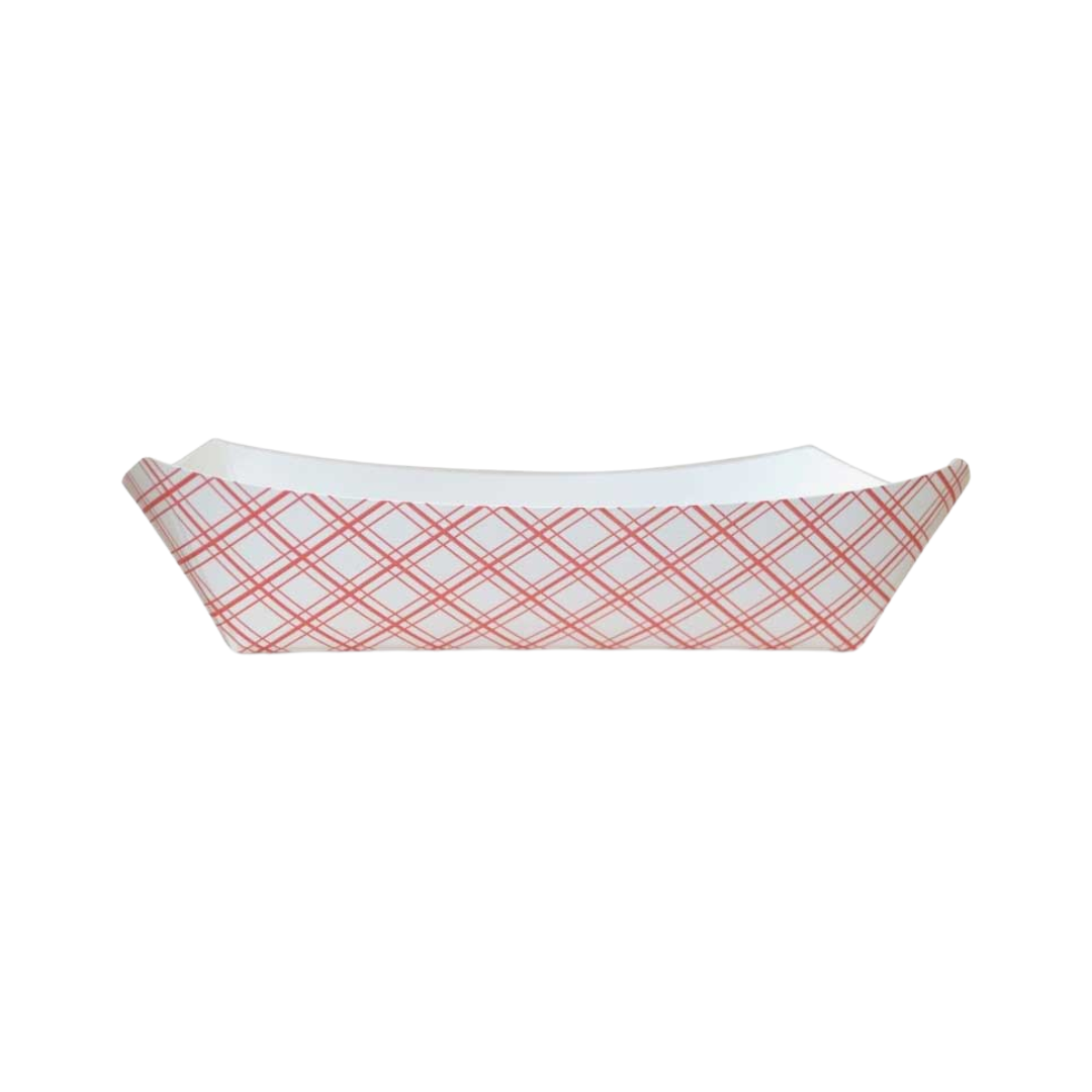 SQP® Food Trays – Red Plaid Pattern, Sizes #25 to #500