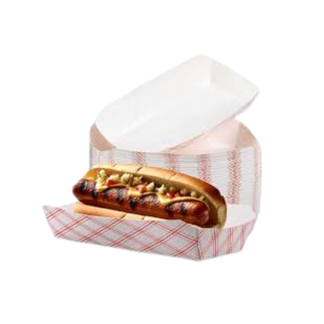 SQP® 7" Hot Dog Tray - Red Plain