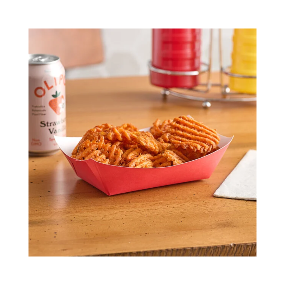 SQP® Solid Color Food Trays – #50, Blue & Red