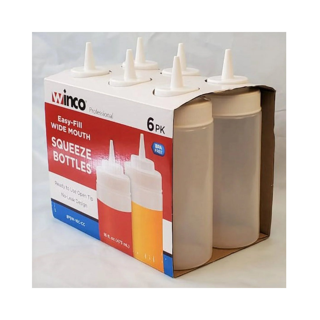 Winco® Squeeze Bottles – 24 oz, Clear