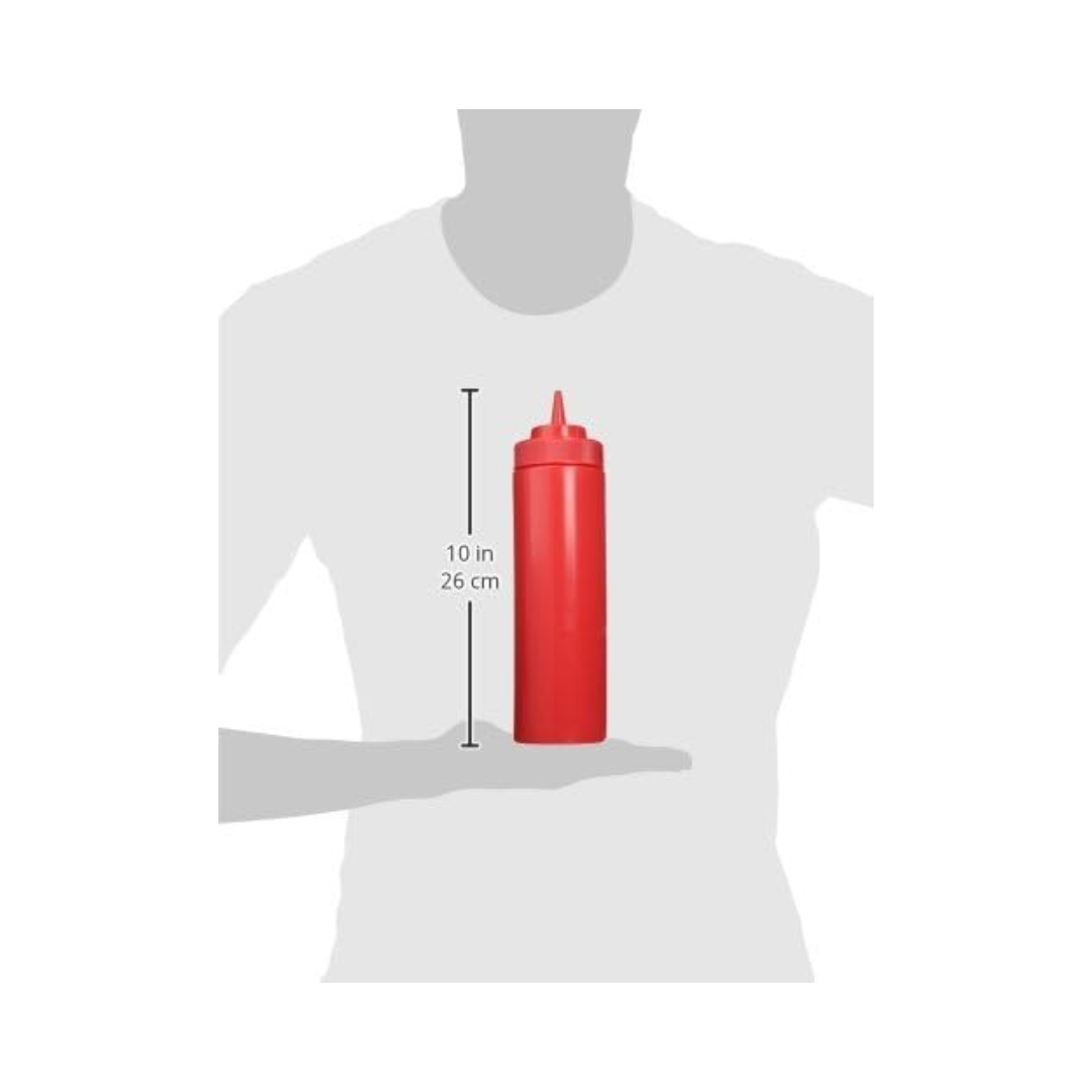 Winco® Wide-Mouth Squeeze Bottles – 24 oz, Red