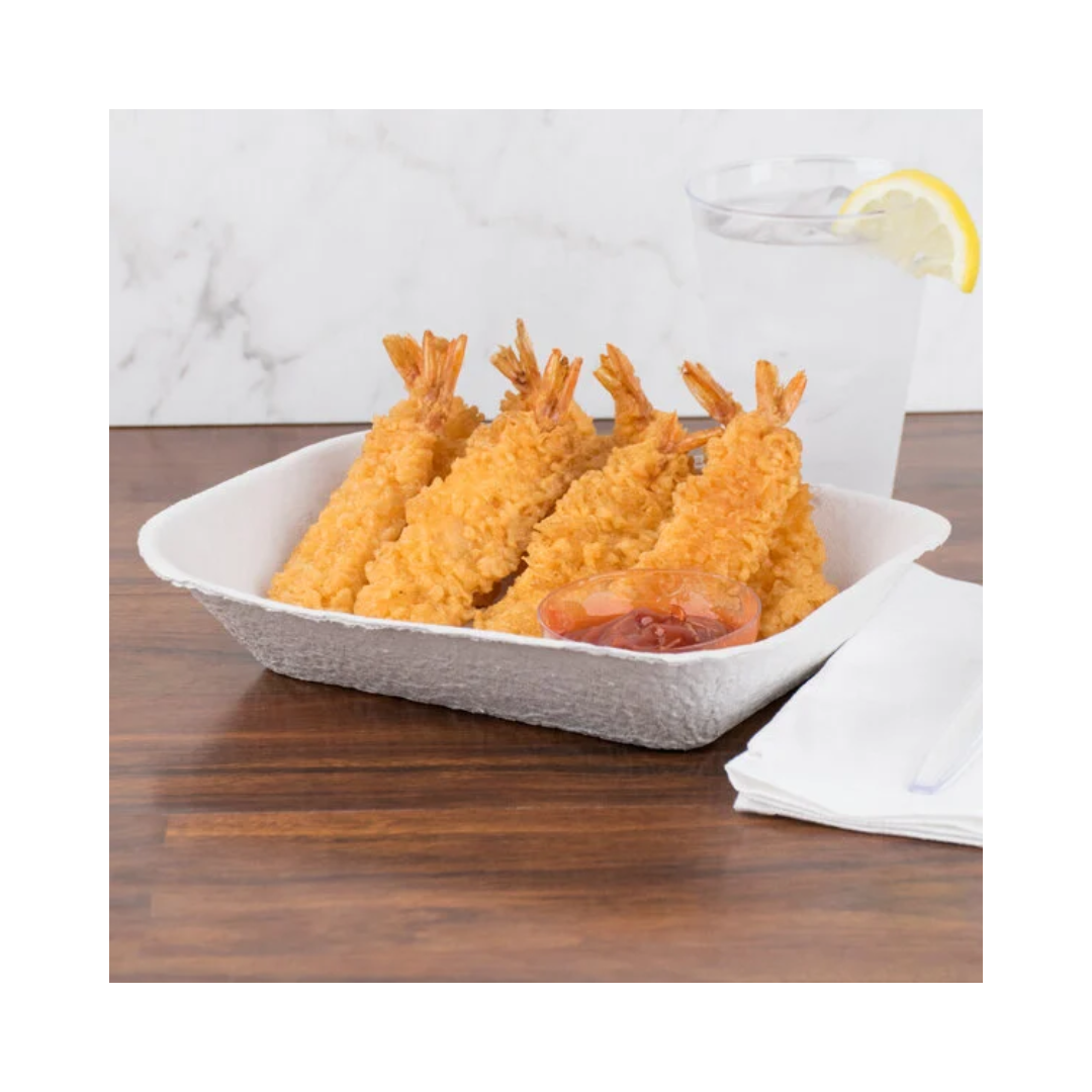 Huhtamaki® Savaday® No. 300 Molded Fiber Tray – 7" × 9" × 2¼", Compostable