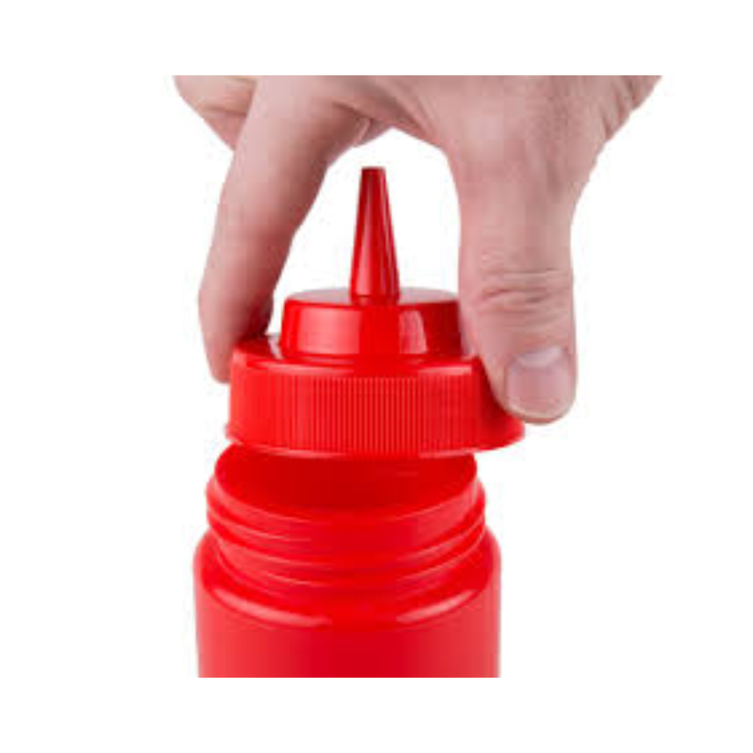 Winco® Wide-Mouth Squeeze Bottles – 16 oz, Red